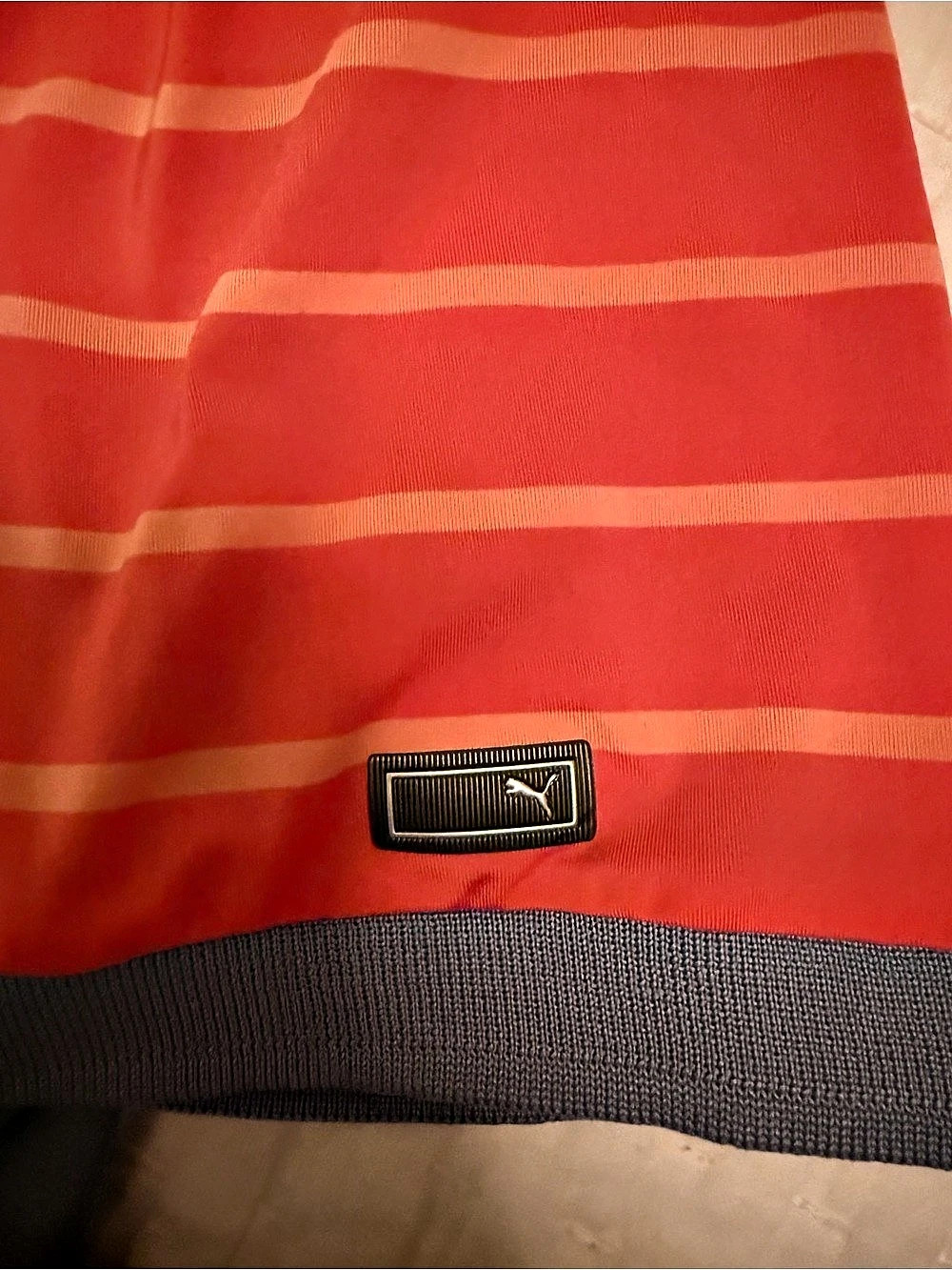 Puma Golf Men’s Gray Orange Striped Performance Polo Shirt Size L - Picture 7 of 9